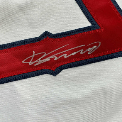 Autographed/Signed Vladimir Vlad Guerrero Los Angeles LA Anaheim White Baseball Jersey Beckett BAS COA