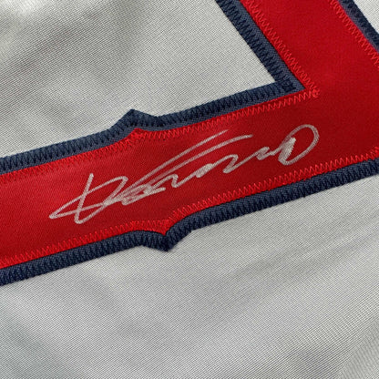 Autographed/Signed Vladimir Vlad Guerrero Los Angeles LA Anaheim Grey Baseball Jersey Beckett BAS COA