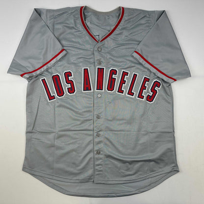 Autographed/Signed Vladimir Vlad Guerrero Los Angeles LA Anaheim Grey Baseball Jersey Beckett BAS COA