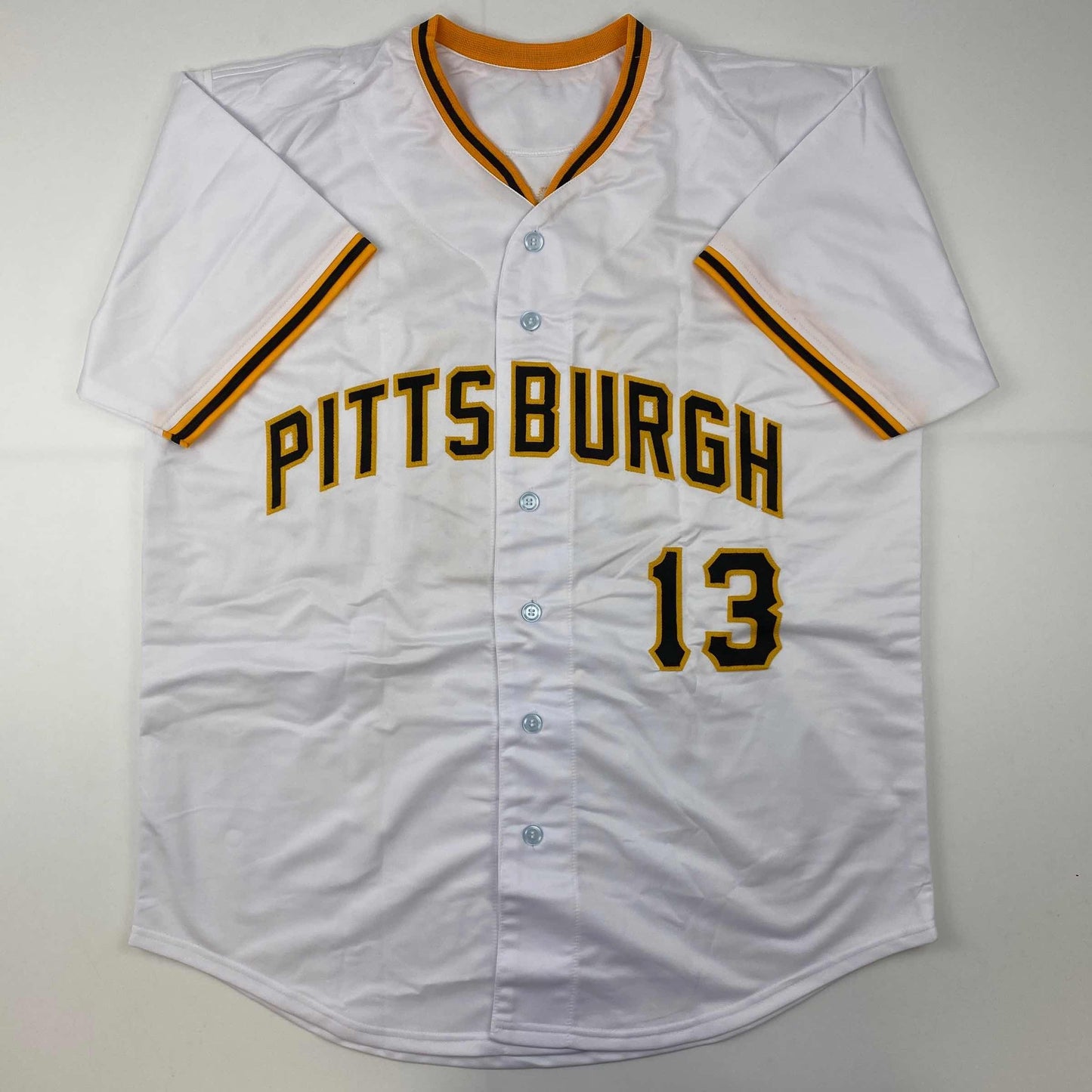Autographed/Signed Ke'Bryan Hayes Pittsburgh White Baseball Jersey Beckett BAS COA