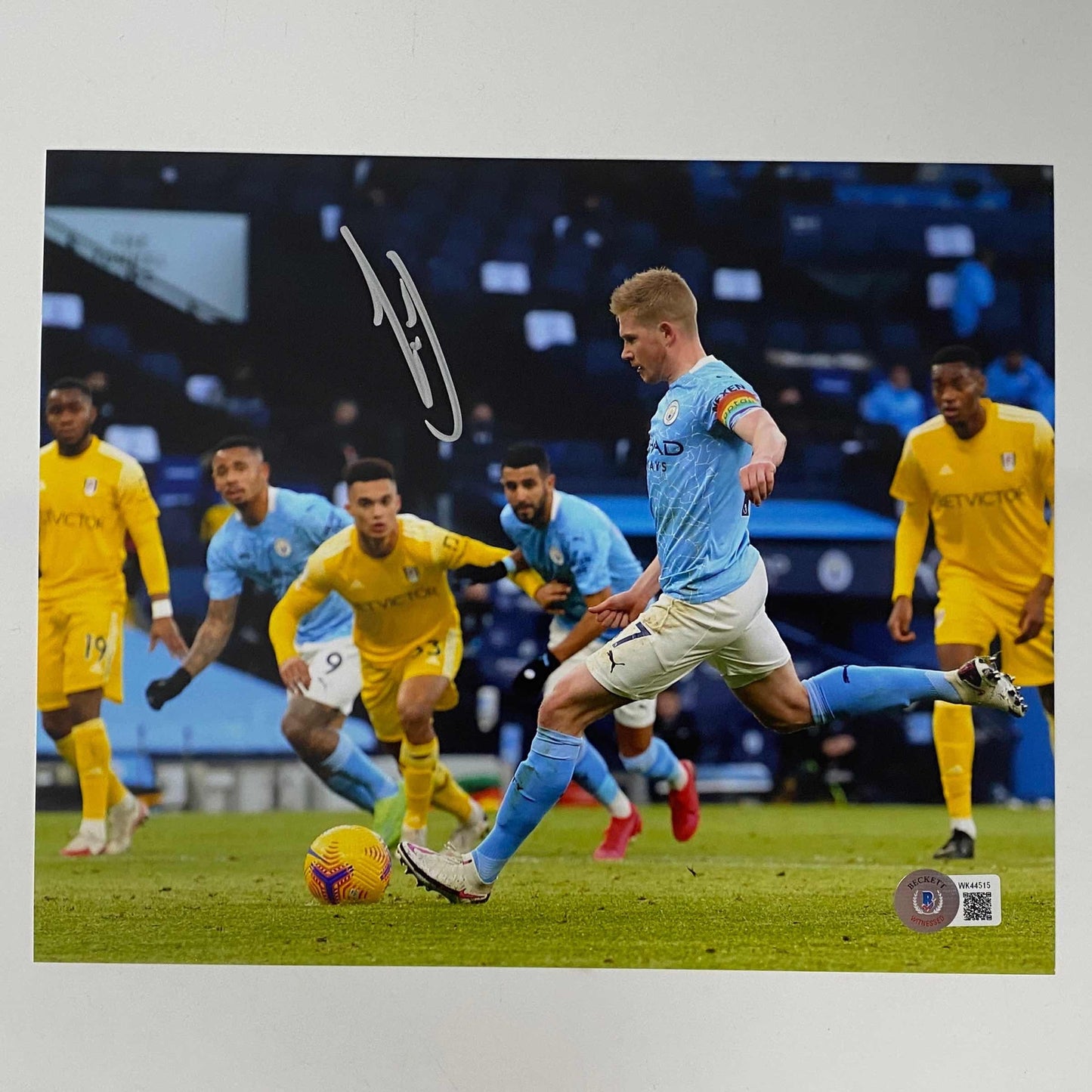 Autographed/Signed Kevin De Bruyne Manchester City Soccer Futbol 8x10 Photo Beckett BAS COA