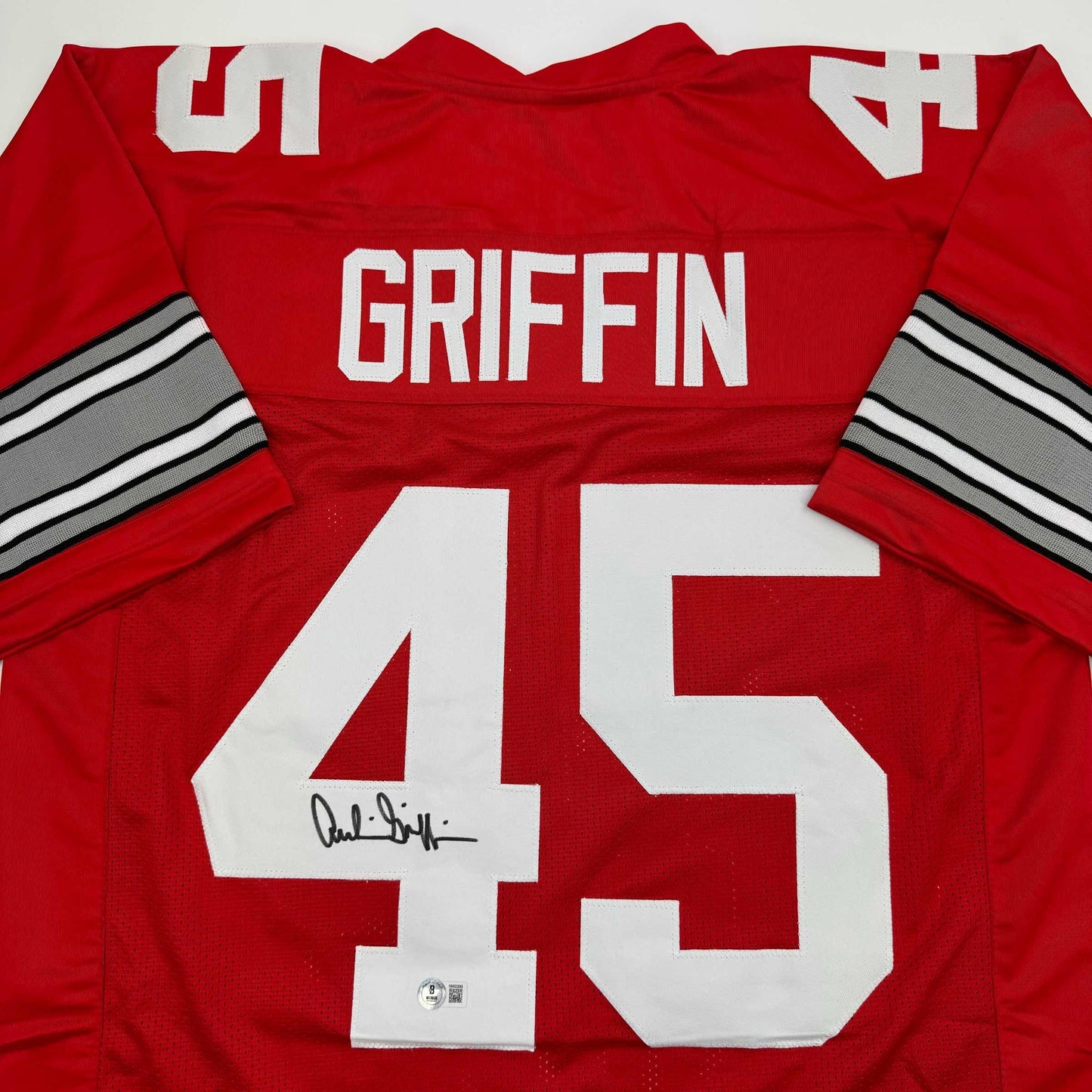 Autographed/Signed Archie Griffin Ohio State Red College Football Jersey Beckett BAS COA