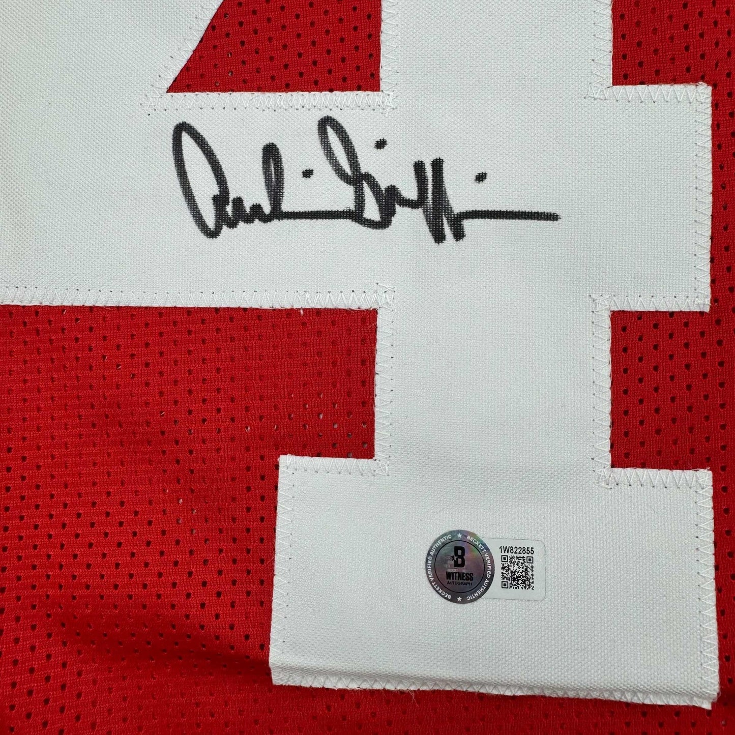 Autographed/Signed Archie Griffin Ohio State Red College Football Jersey Beckett BAS COA