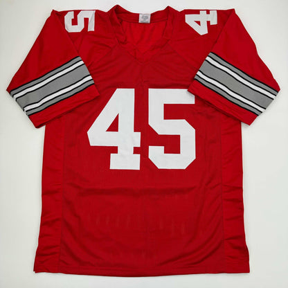 Autographed/Signed Archie Griffin Ohio State Red College Football Jersey Beckett BAS COA