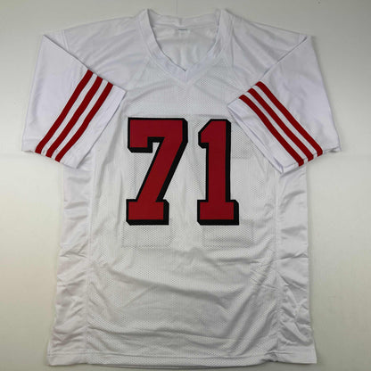 Autographed/Signed Trent Williams San Francisco Alternate White Football Jersey Beckett BAS COA