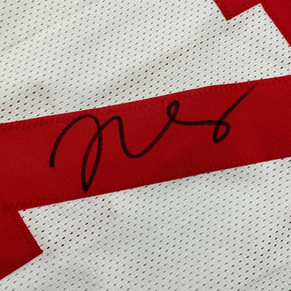 Autographed/Signed Trent Williams San Francisco White Football Jersey Beckett BAS COA