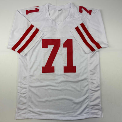 Autographed/Signed Trent Williams San Francisco White Football Jersey Beckett BAS COA