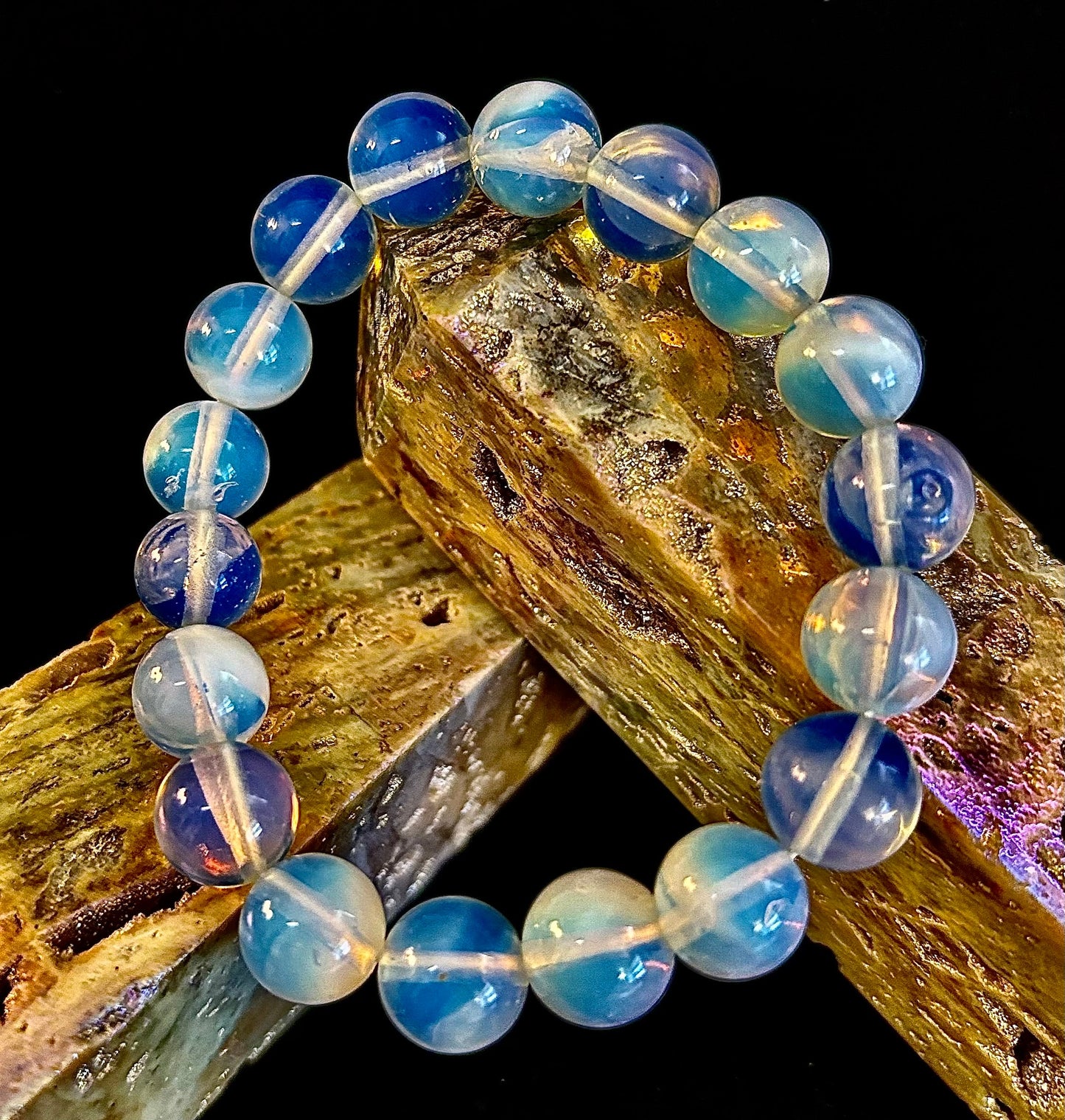 Opalite Healing Bracelet – Spiritual Energy & Inner Peace (8mm or 10mm Beads, Two Wrist Size Options)
