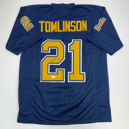 Autographed/Signed LaDainian Tomlinson San Diego Blue Color Rush Football Jersey Beckett BAS COA