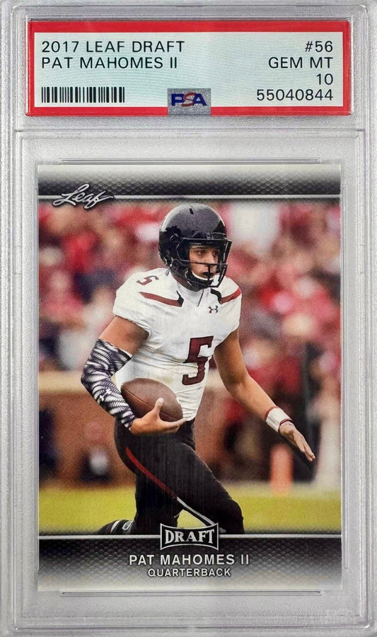 Graded 2017 Leaf Draft Patrick Mahomes II #56 Rookie RC Football Card PSA 10 Gem Mint