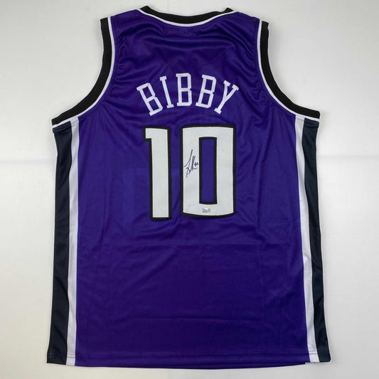 Autographed/Signed Mike Bibby Sacramento Purple Basketball Jersey Steiner COA