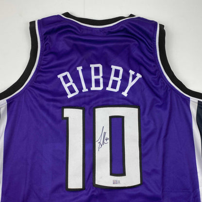 Autographed/Signed Mike Bibby Sacramento Purple Basketball Jersey Steiner COA
