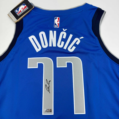 Autographed/Signed Luka Doncic Dallas Mavericks Blue Authentic Basketball Jersey Panini COA