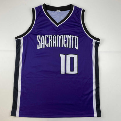 Autographed/Signed Mike Bibby Sacramento Purple Basketball Jersey Steiner COA