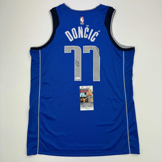 Autographed/Signed Luka Doncic Dallas Mavericks Blue Authentic Basketball Jersey JSA COA