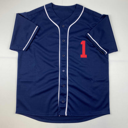 Autographed/Signed Ozzie Albies Atlanta Blue Baseball Jersey JSA COA