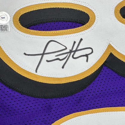 Autographed/Signed Todd Heap Baltimore Purple Football Jersey Beckett BAS COA