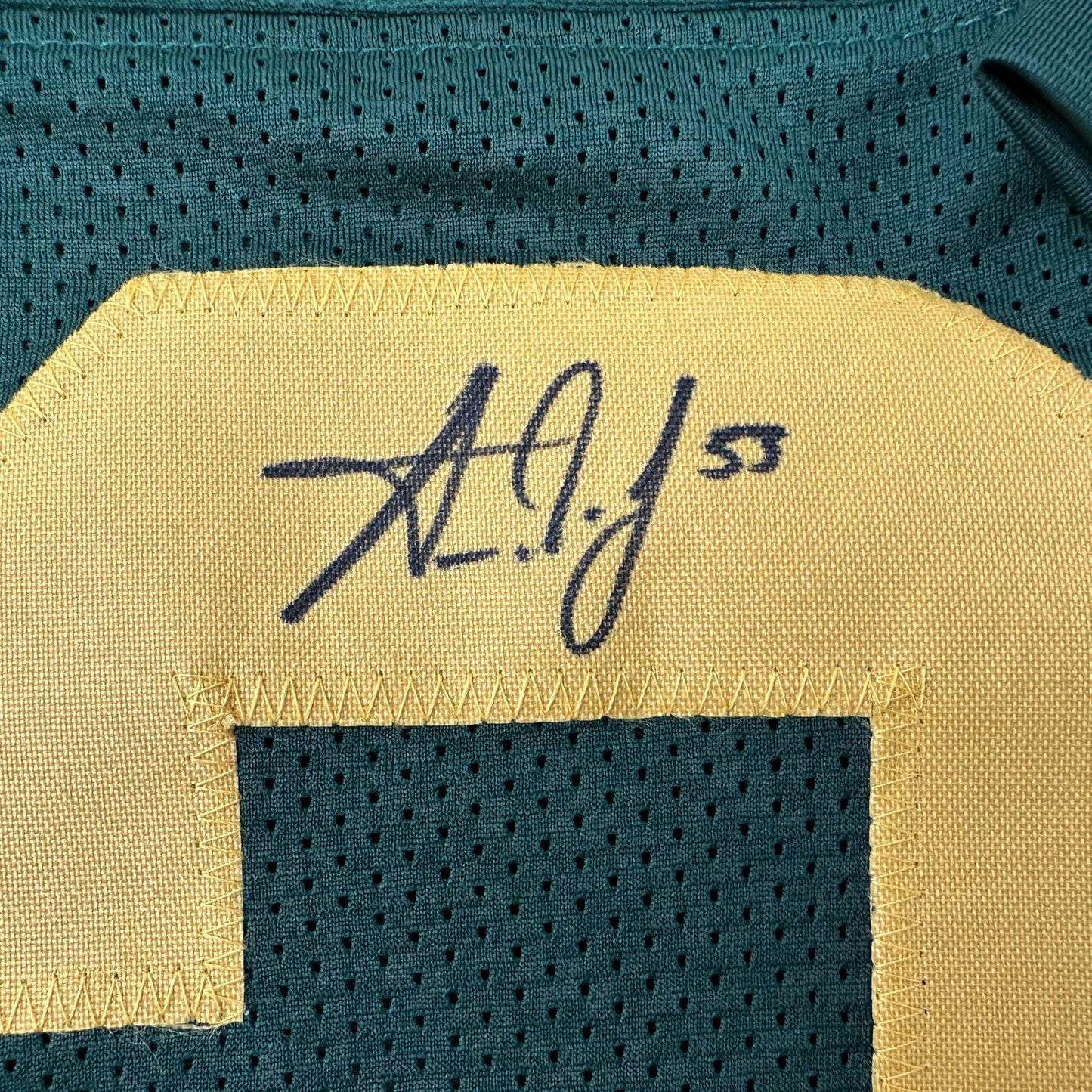 Autographed/Signed Aaron Jones Green Bay Color Rush Football Jersey Beckett BAS COA