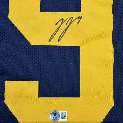 Autographed/Signed J.J. JJ McCarthy Michigan Blue College Football Jersey Beckett BAS COA