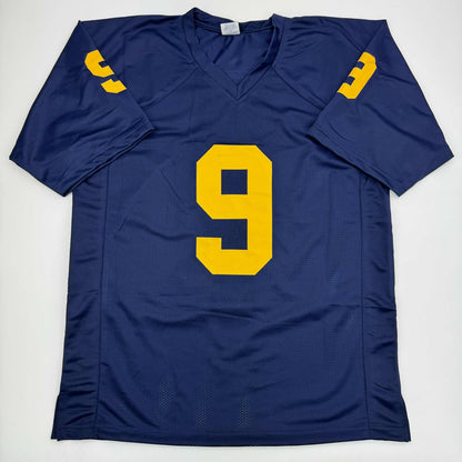 Autographed/Signed J.J. JJ McCarthy Michigan Blue College Football Jersey Beckett BAS COA