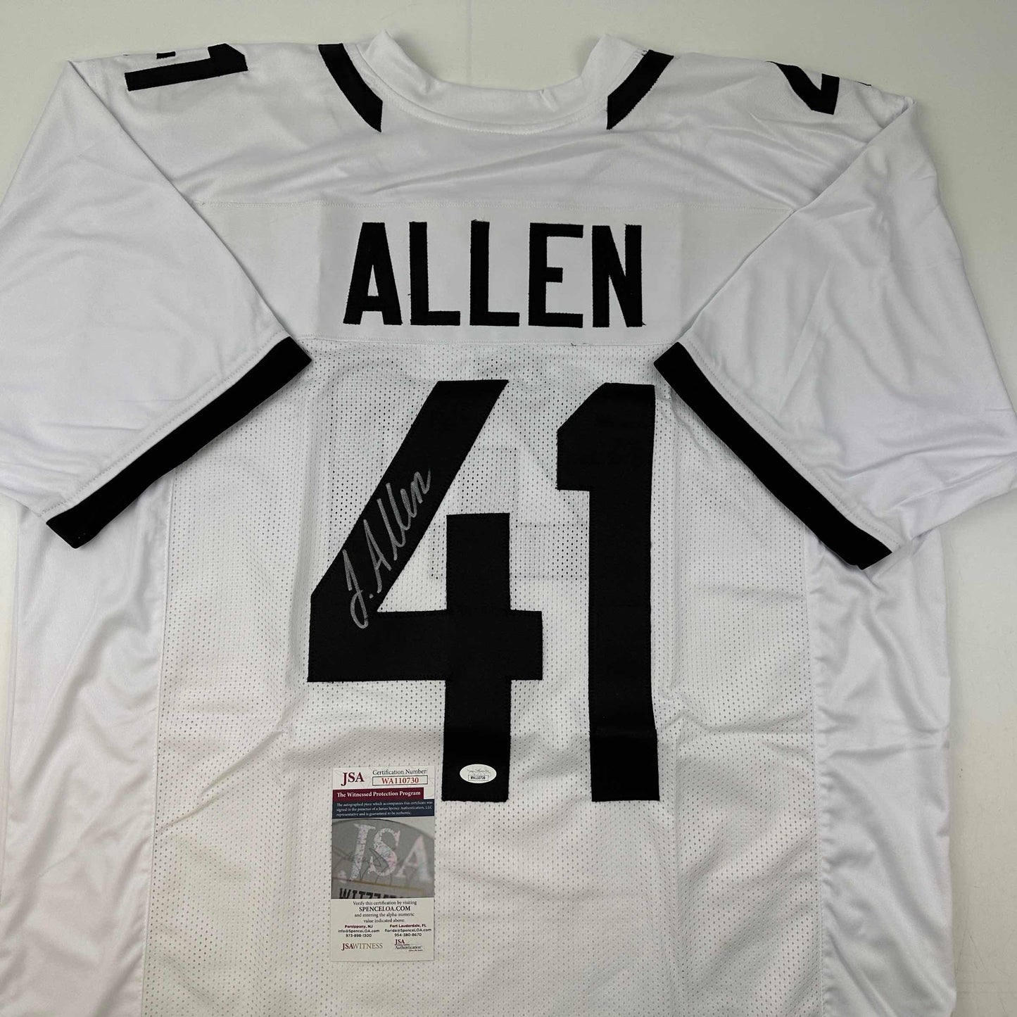 Autographed/Signed Josh Allen Jacksonville White Football Jersey JSA COA