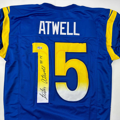 Autographed/Signed Tutu Atwell Los Angeles LA Blue Football Jersey Beckett BAS COA