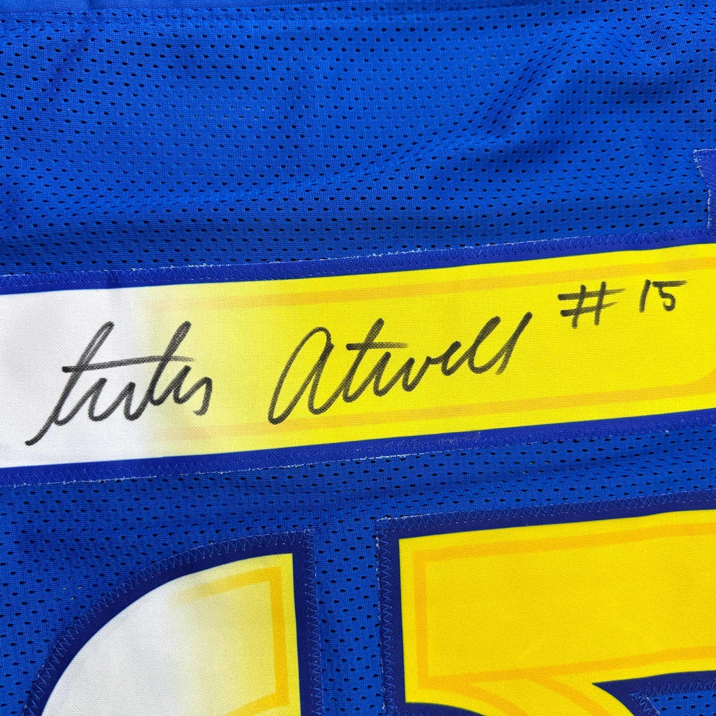 Autographed/Signed Tutu Atwell Los Angeles LA Blue Football Jersey Beckett BAS COA