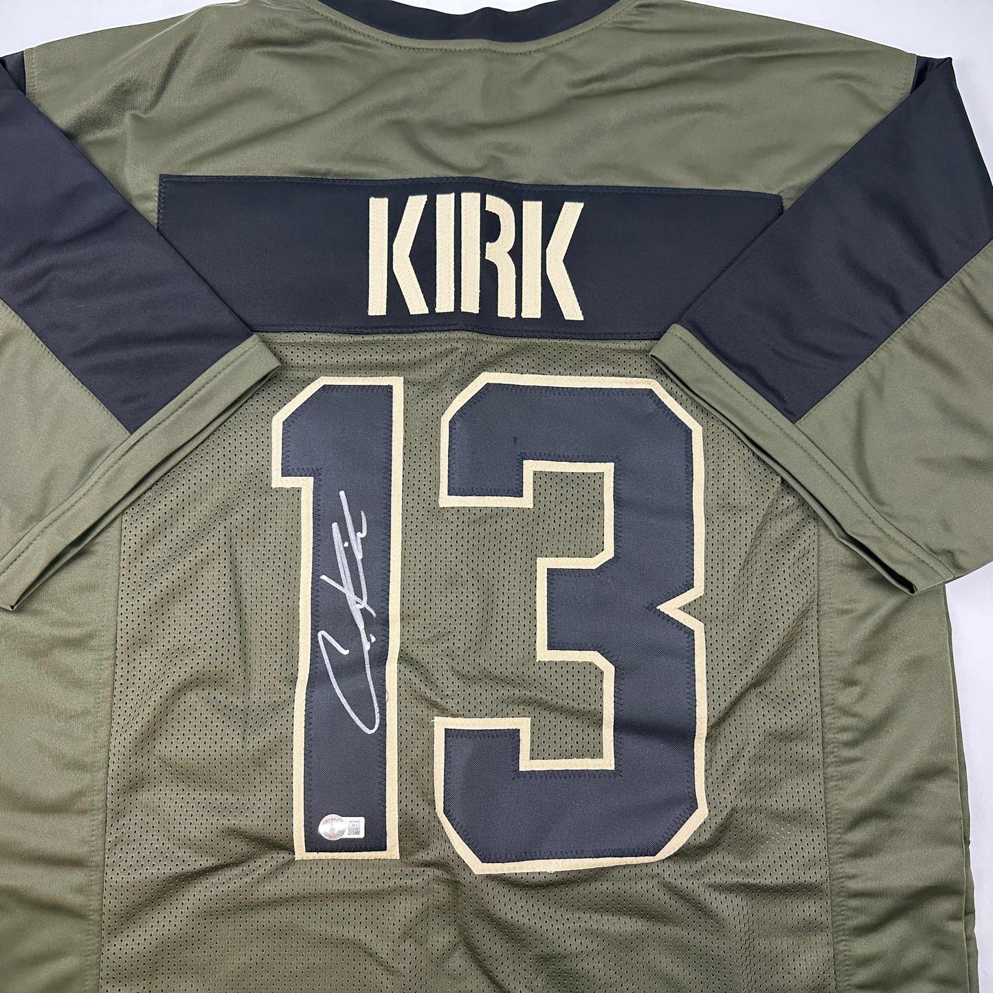 Autographed/Signed Christian Kirk Jacksonville Salute To Service Football Jersey Beckett BAS COA