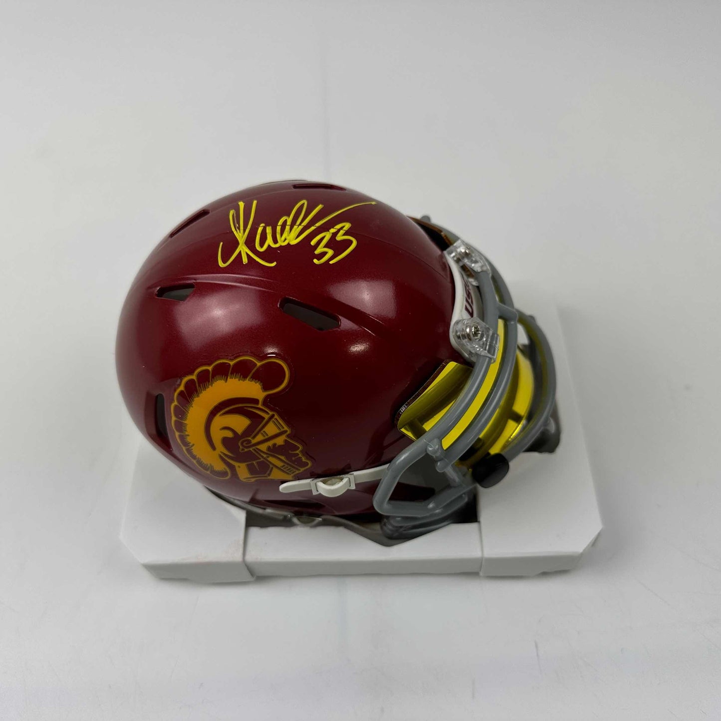 Autographed/Signed Marcus Allen USC Trojans Southen Cal College Football Mini Helmet Beckett BAS COA