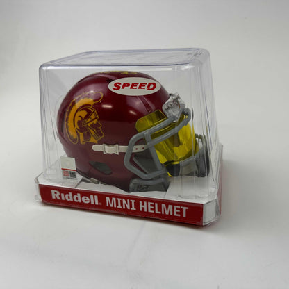 Autographed/Signed Marcus Allen USC Trojans Southen Cal College Football Mini Helmet Beckett BAS COA