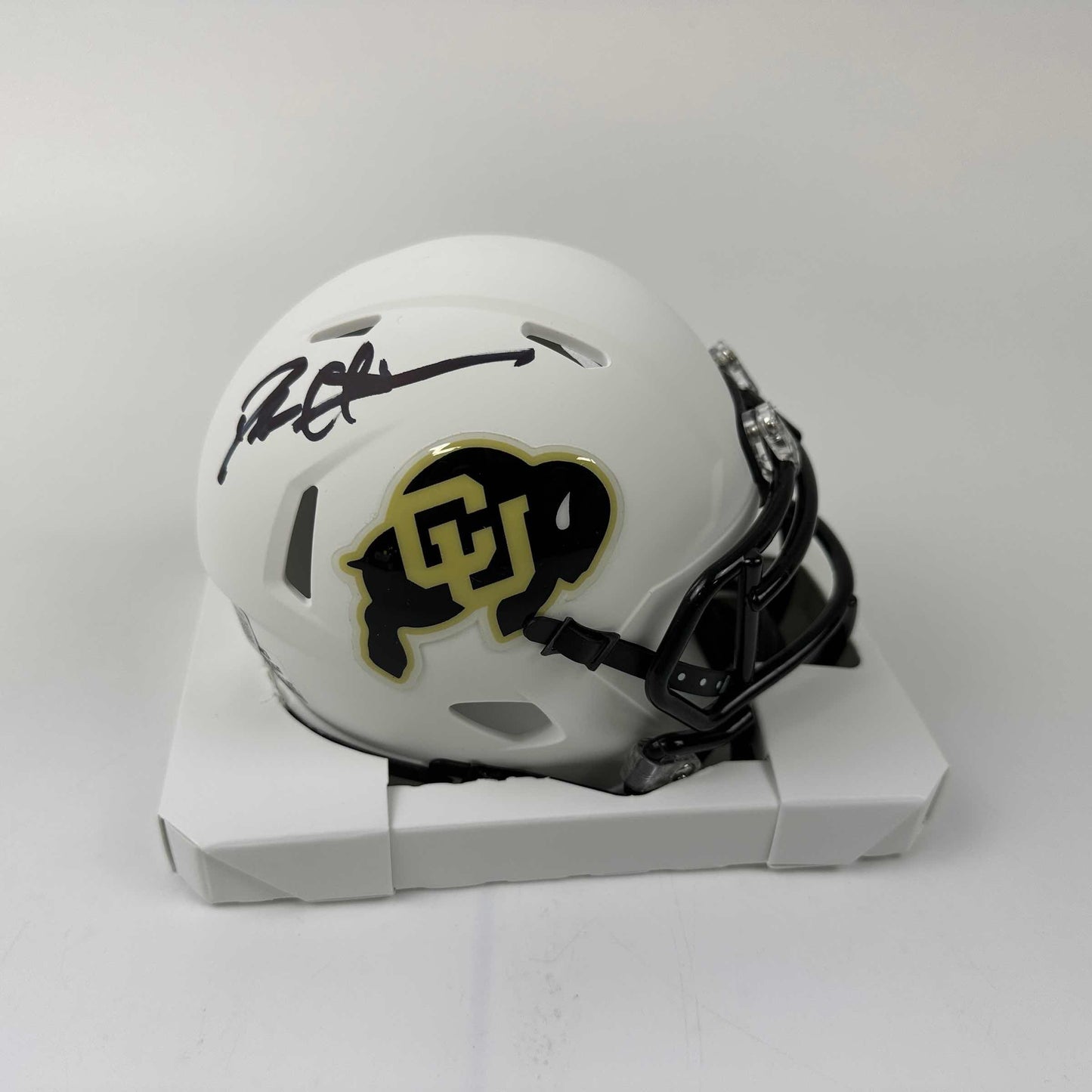 Autographed/Signed Deion Sanders Colorado Bison Mini College Football Helmet Beckett BAS COA
