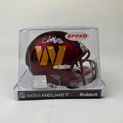 Autographed/Signed Terry McLaurin Washington Commanders Mini Football Helmet Beckett BAS COA