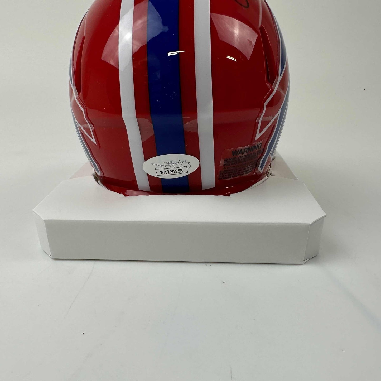 Autographed/Signed O.J. OJ Simpson HOF 85 Buffalo Bills Red Mini Football Helmet JSA COA