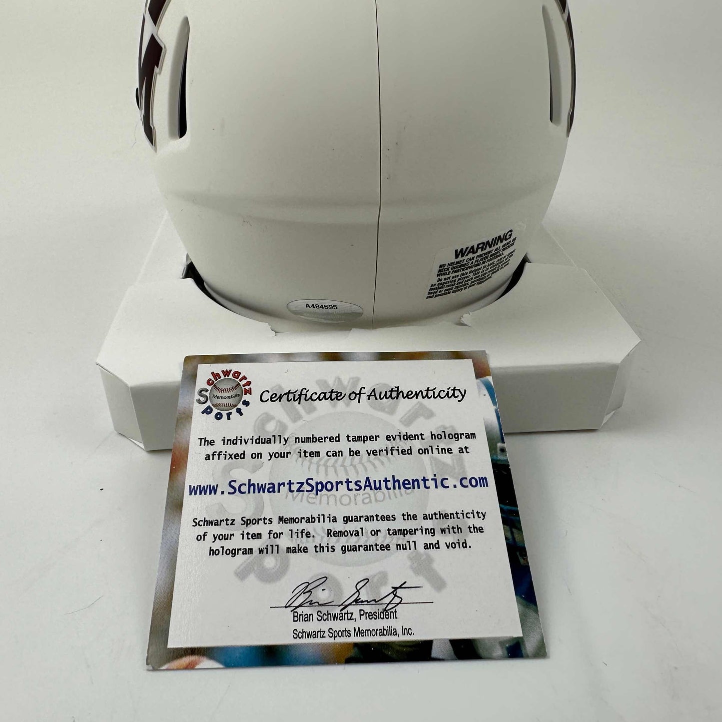 Autographed/Signed Johnny Manziel Texas A&M Aggies White College Football Mini Helmet Schwartz Sports COA