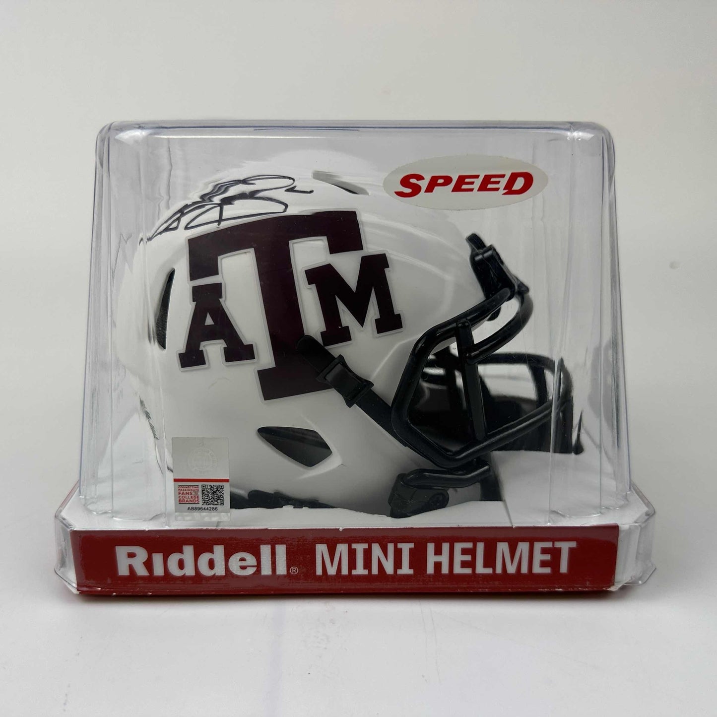 Autographed/Signed Johnny Manziel Texas A&M Aggies White College Football Mini Helmet Schwartz Sports COA