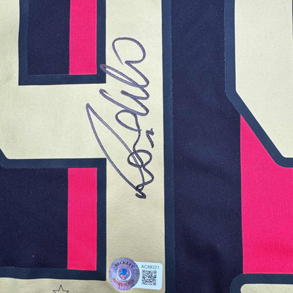 Autographed/Signed Ricardo Ronaldo Nazario AC Milan Black/Red Soccer Futbol Jersey Beckett BAS COA