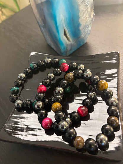 Protection Energy Bracelets – Red, Green, and Tiger Eye Options