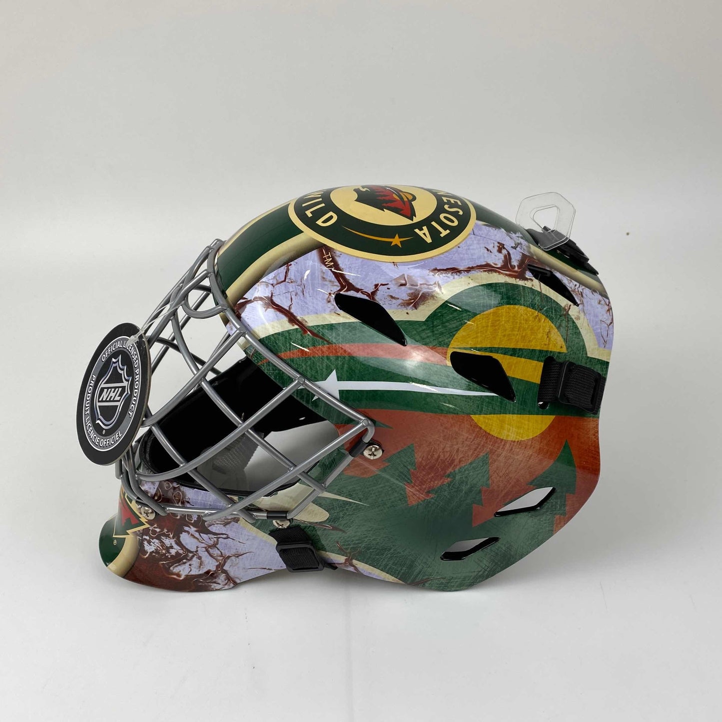 Autographed/Signed Kaapo Kahkonen Minnesota Wild Hockey Full Size Goalie Mask Helmet Fanatics COA