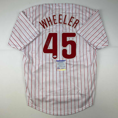 Autographed/Signed Zack Wheeler Philadelphia Pinstripe Baseball Jersey PSA/DNA COA