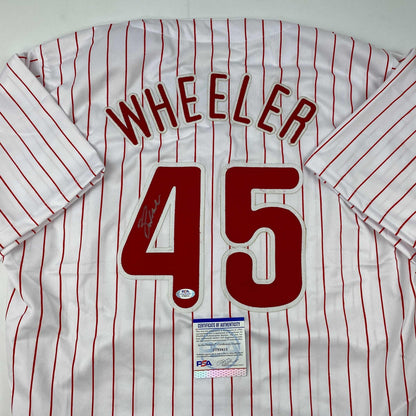 Autographed/Signed Zack Wheeler Philadelphia Pinstripe Baseball Jersey PSA/DNA COA
