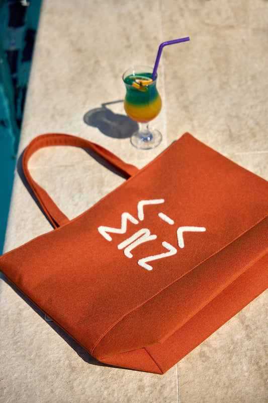 Orange Beach Bag with Zipper CA2501-5
