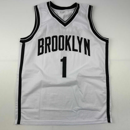 Autographed/Signed Mikal Bridges Brooklyn White Basketball Jersey Beckett BAS COA