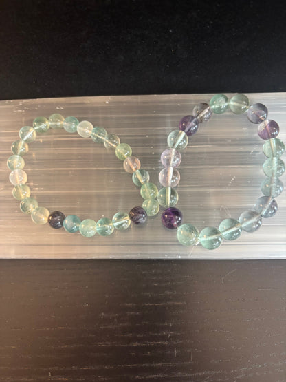 Natural Fluorite Spiritual Healing Bracelet – 6mm, 8mm or 10mm Gemstone Beads