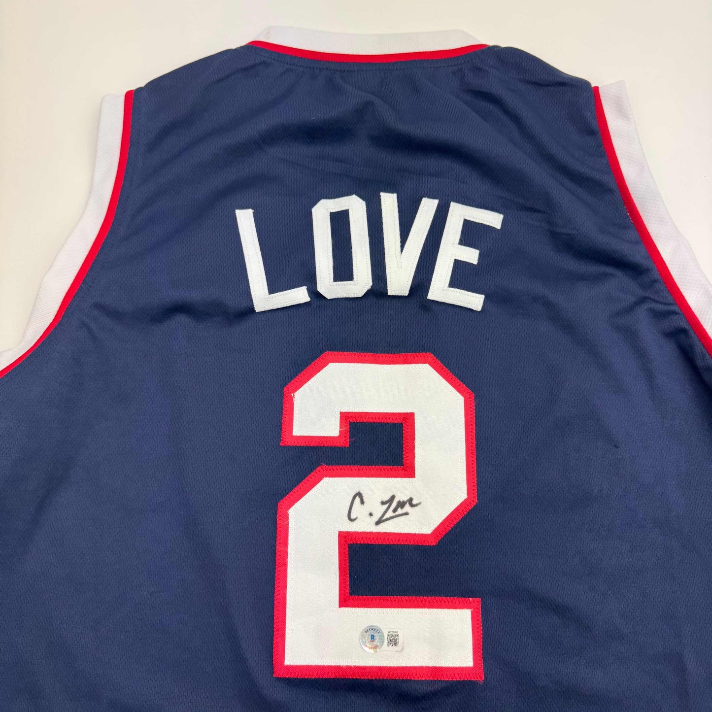 Autographed/Signed Caleb Love Arizona Blue College Basketball Jersey Beckett BAS COA