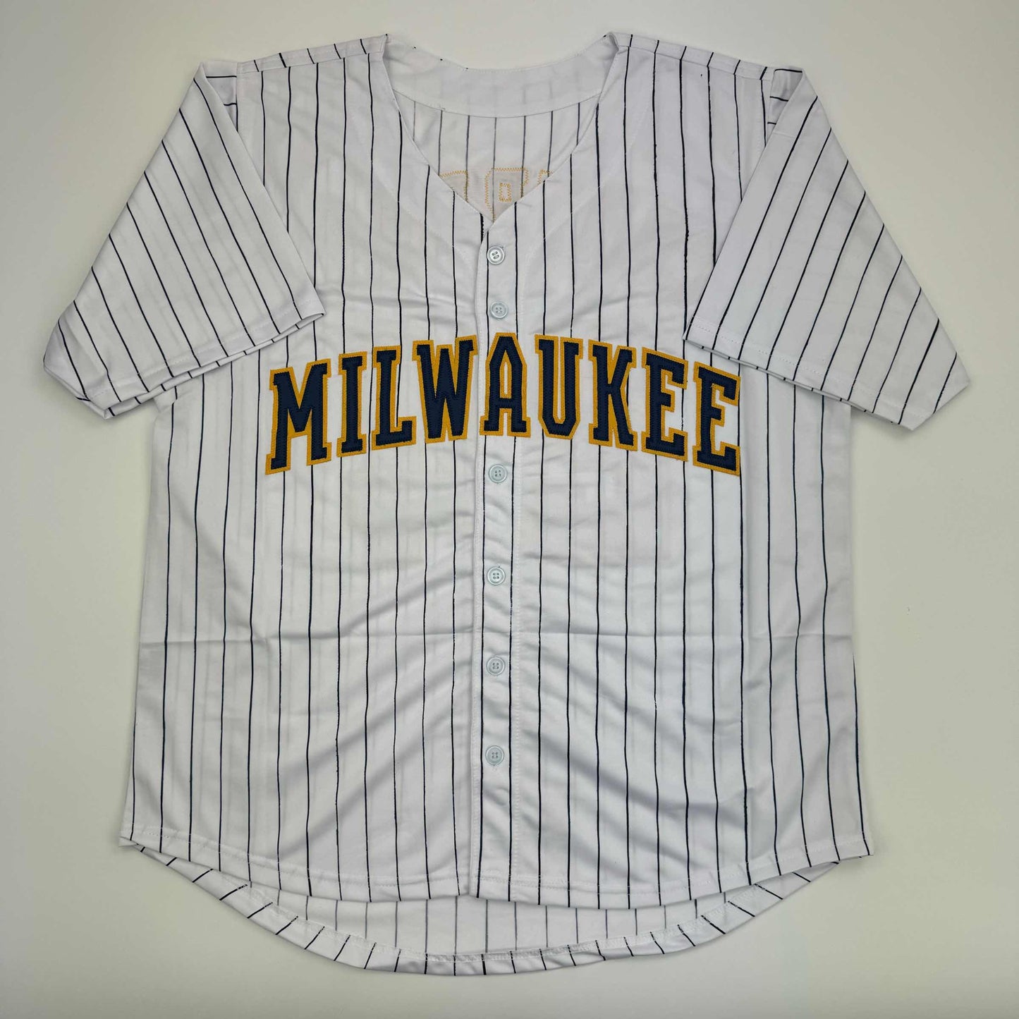 Autographed/Signed William Contreras Milwaukee Pinstripe Baseball Jersey JSA COA