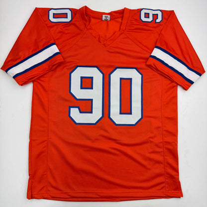 Autographed/Signed Neil Smith Denver Retro Orange Football Jersey JSA COA