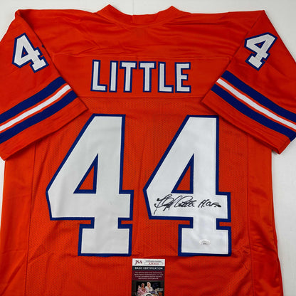 Autographed/Signed Floyd Little HOF Denver Orange Football Jersey JSA COA