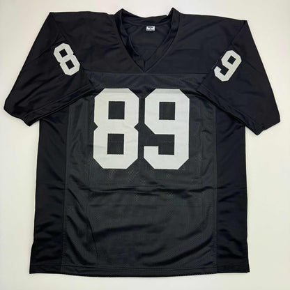 Autographed/Signed Brock Bowers Las Vegas Oakland Black Football Jersey Beckett BAS COA