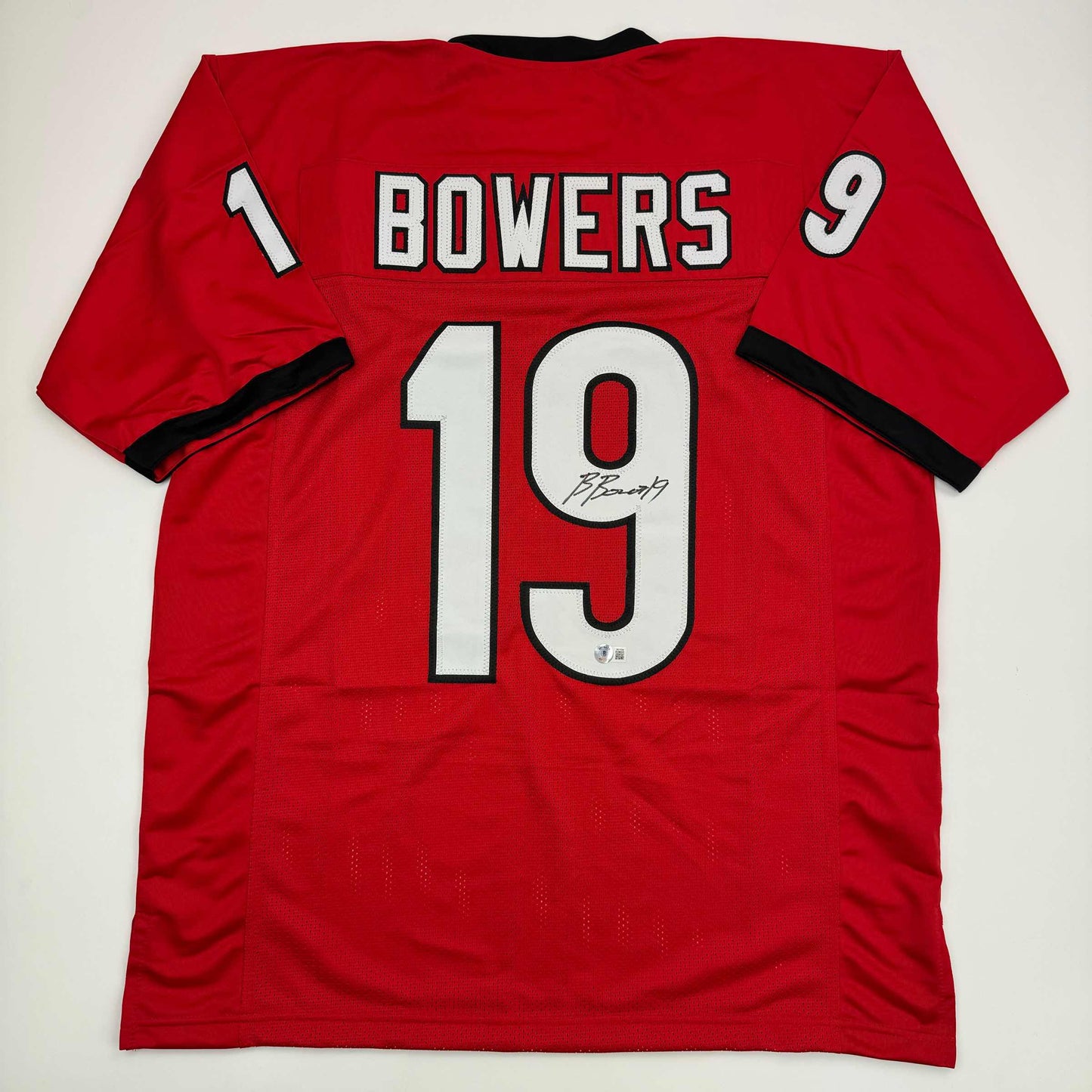 Autographed/Signed Brock Bowers Georgia Red College Football Jersey Beckett BAS COA