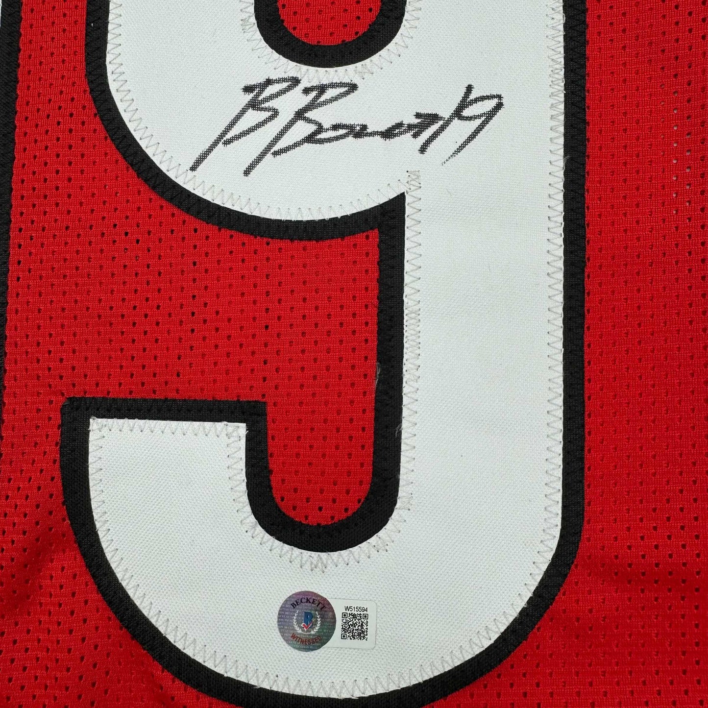 Autographed/Signed Brock Bowers Georgia Red College Football Jersey Beckett BAS COA